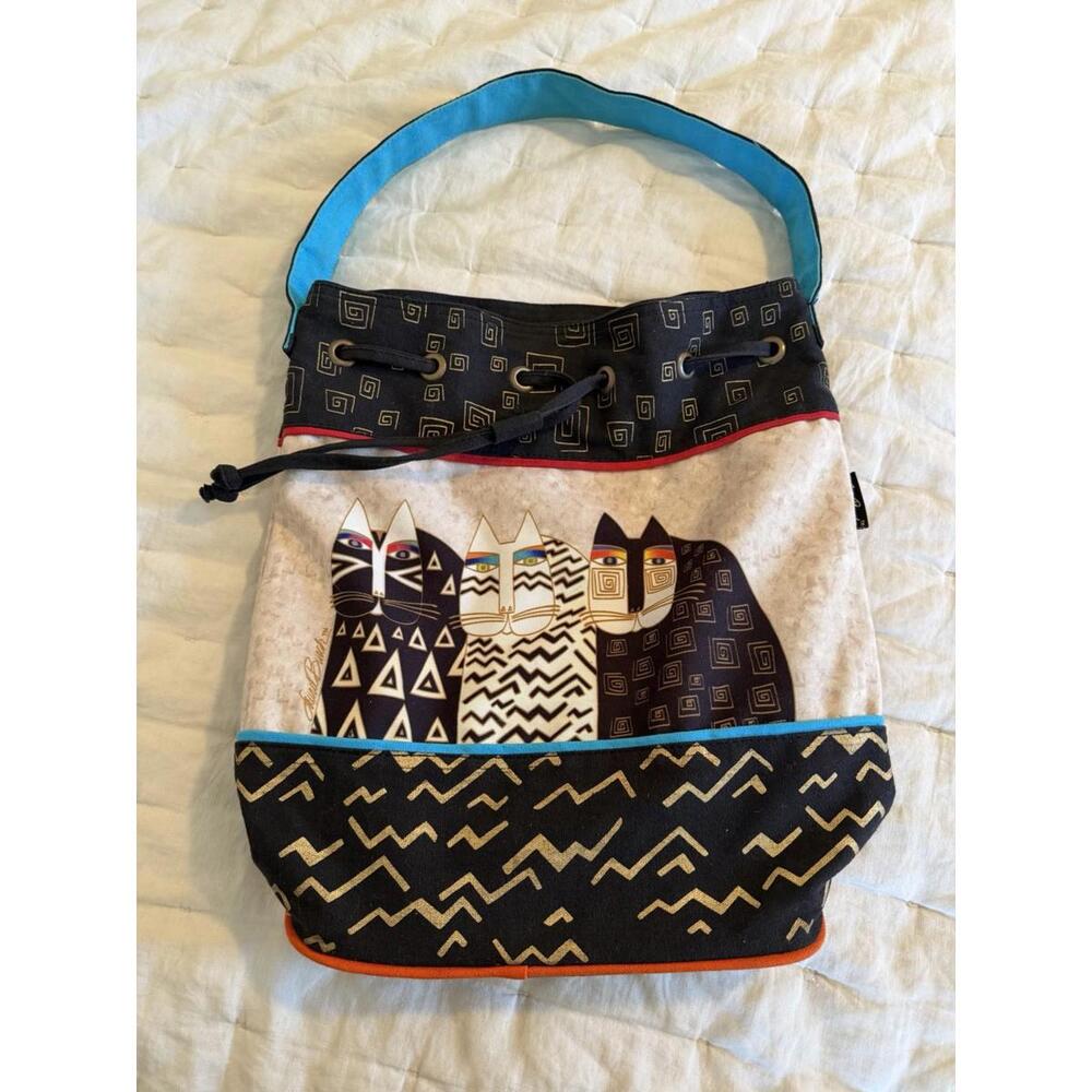 Laurel Burch Drawstring Bag Trio Of Cats
